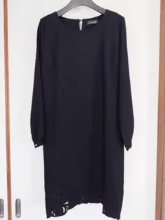 3時間程使用スコットクラブ購入黒の長袖ワンピース レース裾