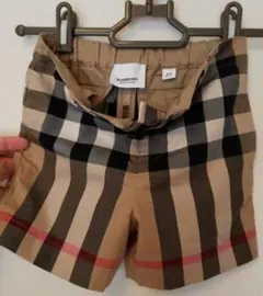 現行タグバーバリーチェックパンツ美品 ノバチェッ 茶ベージュ　ショート80-90