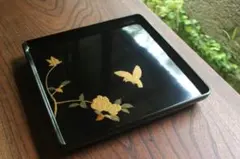 【美品】(特大)漆器 牡丹柄 文箱/収納箱 黒塗り 内側和紙張り 華やか 高級 美品】(特大)漆器 牡丹柄 文箱/収納箱 黒塗り 内側和紙張り 華やか