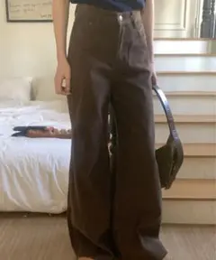 SONA STUDIO GRAY ブラウン フレアパンツ