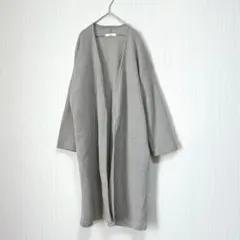 1563 サマンサモスモス ロングニットカーディガン グレー 裏起毛 羽織