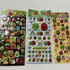 シール 平成レトロ ガチャピン ムック ぷっくり 立体 3枚