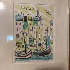 石版画 リトグラフ 額装 ローマ スペイン階段 - メルカリ