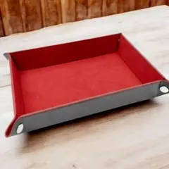 赤コイントレー アクセサリー置き ジュエリートレー レザートレー 小物入れ