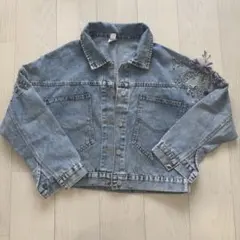 最終値下げ 刺繍 デニム ジャケット XL 即日発送