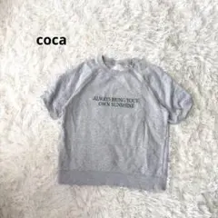 coca コカ 半袖スウェット ロゴ刺繍 グレー M カジュアル 韓国風 春夏