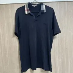 BURBERRY BRIT ポロシャツ ネイビー チェック襟