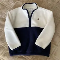 baby GAP フリース トップス 5歳用 ホワイト/ネイビー