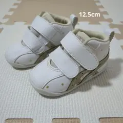 ASICS ベビーシューズ ホワイト/ゴールド 星柄　12.5センチ