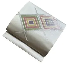 ユ116名古屋帯 唐織　彩糸　着物帯　仕立て上り美品