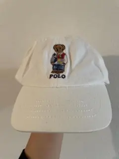 Polo ベアキャラクターキャップ ホワイト