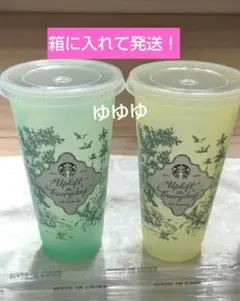 スタバ ミステリーカラーチェンジングリユーザブルコールドカップ グリーンイエロー