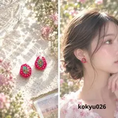 026 ハンドメイドピアス イヤリング レジン ペイントデザイン
