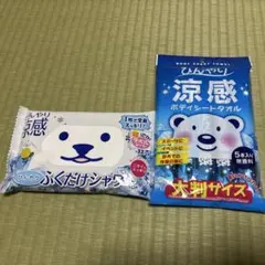 ひんやり涼感ボディーシートタオル・ふくだけシャワーセット