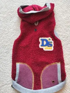 Ds chat 犬服 フード付き 赤