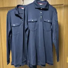 Kansai 長袖ポロシャツ ネイビー LL