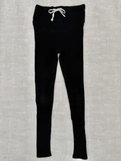 リブ編み ブラック レギンス マタニティ 妊婦 スパッツ リブレギンス 産前 春