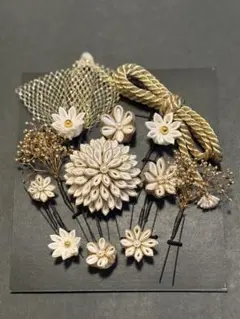 つまみ細工髪飾り、成人式、前撮り、結婚式、卒業式　No,1