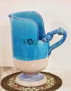 イタリア製 陶器 傘立て ブルー リボン柄 - メルカリ