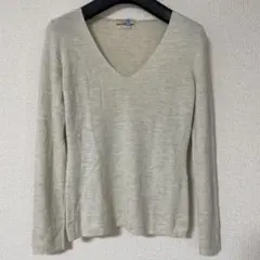 ★美品★DES PRE'S ホワイト系Vネック 長袖ニット　サイズ1