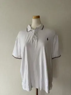 Ralph Lauren ポロシャツ 白 Lメンズ ワンポイント刺繍