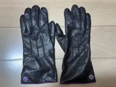 COACH ダークブラウン レザー手袋