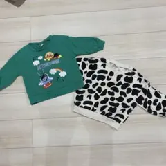 アンパンマン　牛柄　スウェット　まとめ売り　２点セット　90〜100 男の子