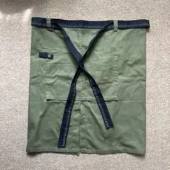 新品未使用　タグなし　栗原はるみ　ギャルソンエプロン カーキ×ネイビーのサムネイル