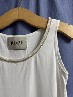 ROPE タンクトップ　［M] 白✖️ビジューのサムネイル
