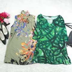 G8547.48*ESCADA エスカーダ☆総柄☆ワンピース☆2点セットのサムネイル