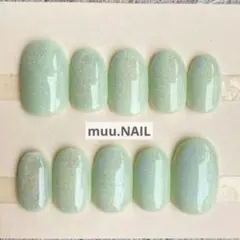 ネイルチップ☆光の加減で色が変わる☆キラキラレインボーマグネット 淡色 メロン