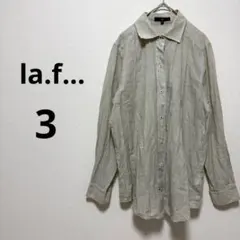 ラエフ ロートレアモン 長袖 シャツ ストライプ 綿 麻 レディース 薄緑 M