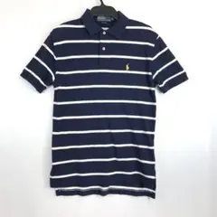 90s Ralph Lauren 半袖ポロシャツ Sサイズ ネイビー ボーダー
