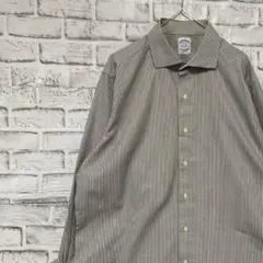 ブルックスブラザーズ長袖シャツ！ストライプ　レッドL 0305