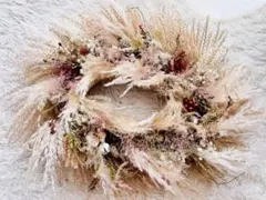 特大パンパと木の実のリース ❤️cafeインテリアハンドメイド60×30縦横自由♡