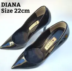 DIANA ダイアナ 黒エナメルパンプス 22cm U19207 日本製