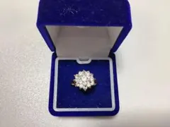 昭和レトロ ヴィンテージ 金 GOLD 指輪 パヴェリング ホワイトストーン