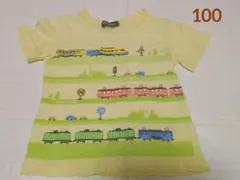 クレードスコープ　電車プリント 薄手　イエロー Tシャツ 　100