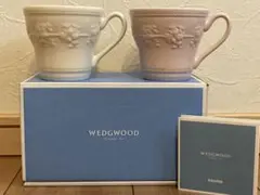 ◆WEDGWOOD FESTIVITY ペア マグカップ ピンク&アイボリー◆箱