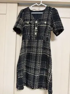 チェック柄タイトドレス