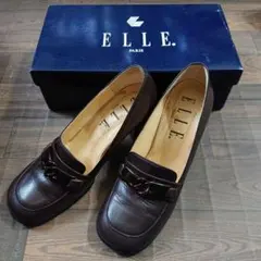 エル ELLE パンプス ローファー ヒール 茶 鼈甲 23cmのサムネイル