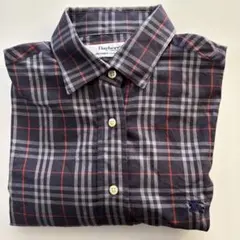 バーバリー　ネイビー　ノバチェック　長袖シャツ　ヴィンテージ