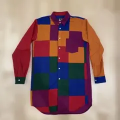 新品S コムデギャルソンオムプリュス　25aw ウールロングシャツ　パッチワーク