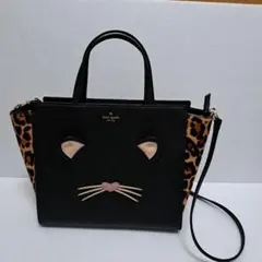 kate spade 猫の顔デザイン ショルダーバッグ