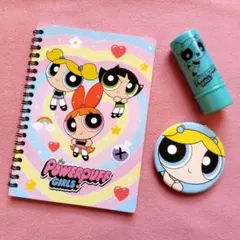 パワーパフガールズ◇メモ帳・手鏡・メイクブラシセット：バブルス