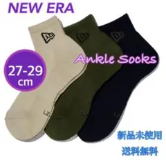 NEW ERA ニューエラ アンクルソックス27〜29cm 3P 新品 タグ付茶のサムネイル
