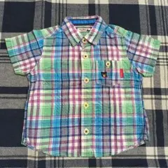 DOUBLE B 半袖チェックシャツ　90　MIKI HOUSE