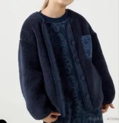 ユニクロ　マリメッコ　フリース　カーディガン　150 未使用　ネイビー