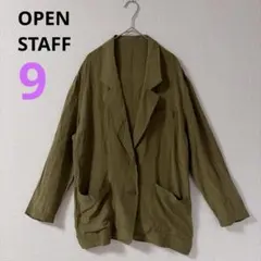 【OPEN STAFF】 テーラードジャケット オーバーサイズ　カーキ 　9