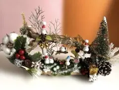 シマエナガオブジェ　BIG 流木　クリスマス